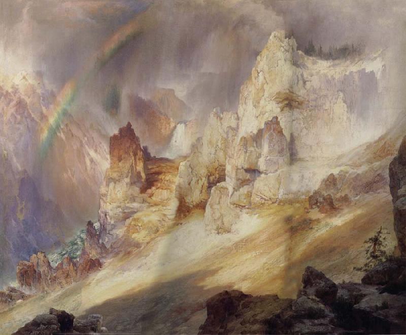 Thomas Moran Rainbow over the Grand Canyon of the Rellowstone Sweden oil painting art